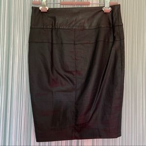 Robert Rodriguez Black Slim Skirt with Real Leather Waist Trim Size 4